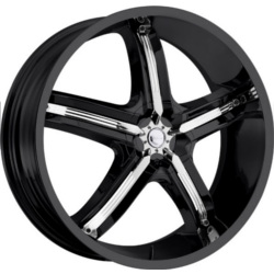 Milanni 459-BEL-AIR 5 Gloss Black W/ Chrome Inserts Wheel