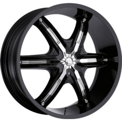 Milanni 460-BEL-AIR 6 Gloss Black W/ Chrome Face Plate Wheel