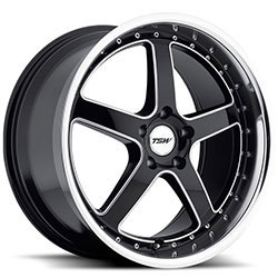 TSW CARTHAGE Gloss Black W/Mirror Lip & Milled Spokes 19X10 5-120 Wheel