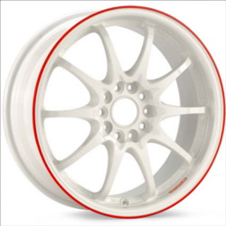 Volk Racing CE28N White/Red Wheel