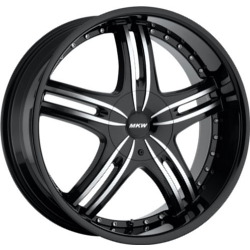 MKW M105 Gloss Black Machined Face Wheel