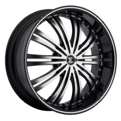 2 Crave No.1 Glossy Black/Machined Face & Stripe Wheel