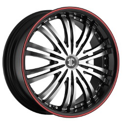 2 Crave No.1 Glossy Black/Machined Face/Red Stripe Wheel