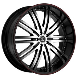 2 Crave No.11 Glossy Black/Machined Face/Red Stripe Wheel
