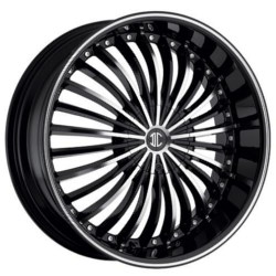 Black Diamond No.13 Glossy Black/Machined Face & Stripe Wheel