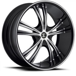 Black Diamond No.2 Glossy Black/Machined Face & Stripe Wheel