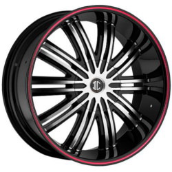 Fiero No.7 Glossy Black/Machined Face/Red Lip Wheel