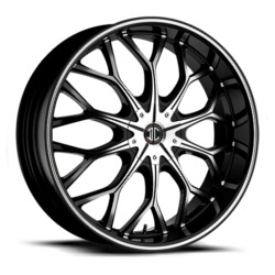 2 Crave No.9 Glossy Black/Machined Face & Stripe Wheel