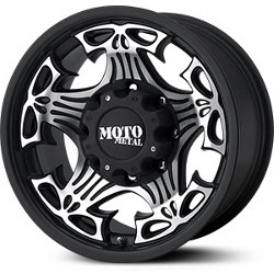 Moto Metal SKULL Gloss Black Machined Face Wheel