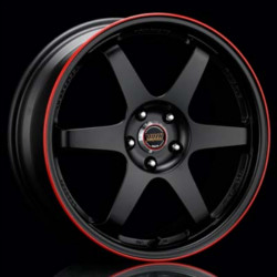 Volk Racing TE37 Black/Red Wheel