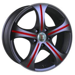 Velocity VW073 Black W/ Red Line Spokes 17X7 5-108 Wheel