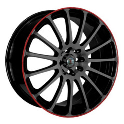 Velocity VW257 Black W/ Red Lip 18X8 5-100 Wheel