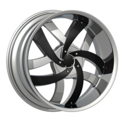 Velocity VW825 Chrome W/ Black Inserts Wheel