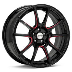 Axis XCITE Polished Black W/ Red Grooves Wheel